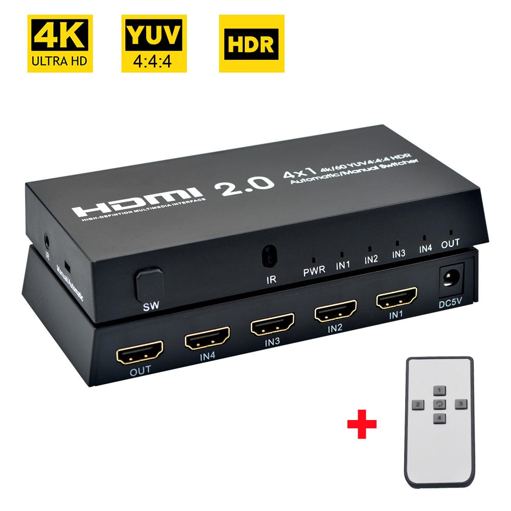 HDMI ó 4K 60Hz HDMI ġ 4*1 ڵ/ HDMI ȯ YUV4: PS4/3 TV ڽ  ִ 4:4 HDR